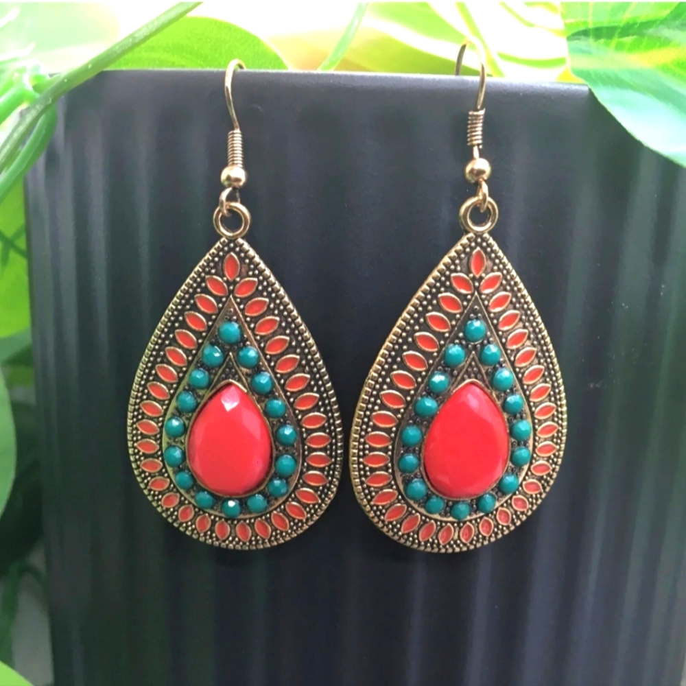 2” Gold-tone Earring Set Bohemian Retro Drop Dangle Hook